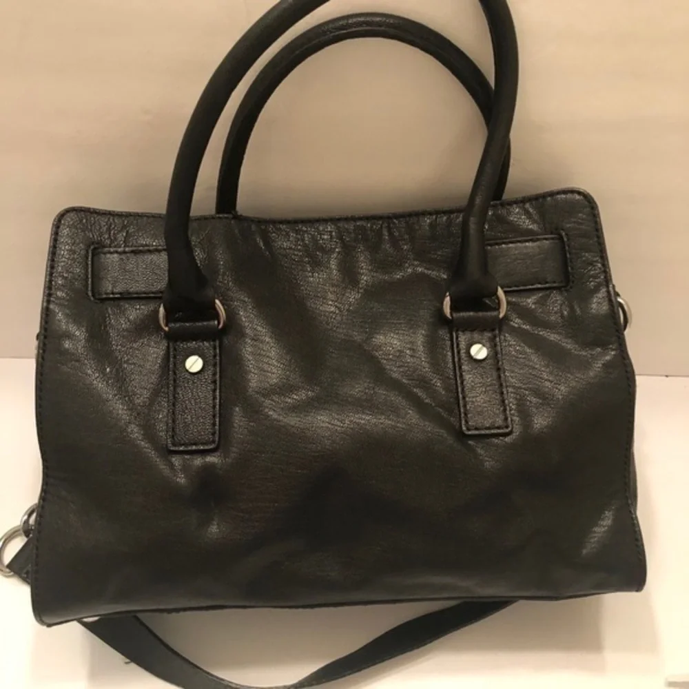 Michael kors black leather Hamilton satchel bag